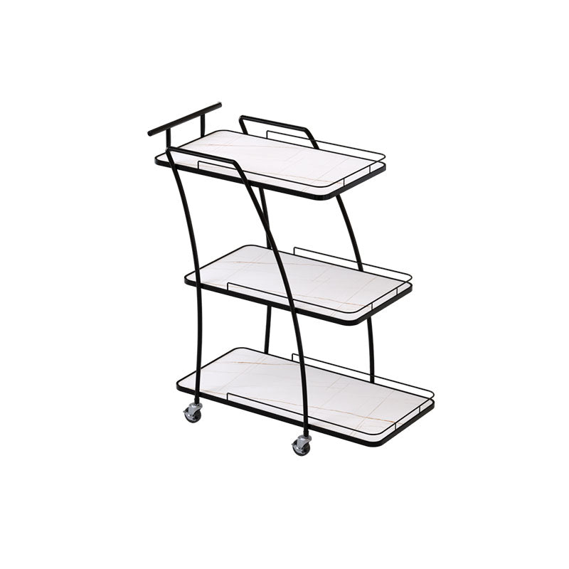Modern Simple Open Storage Kitchen Trolley Rectangular Dining Room Prep Table