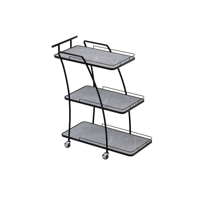 Modern Simple Open Storage Kitchen Trolley Rectangular Dining Room Prep Table