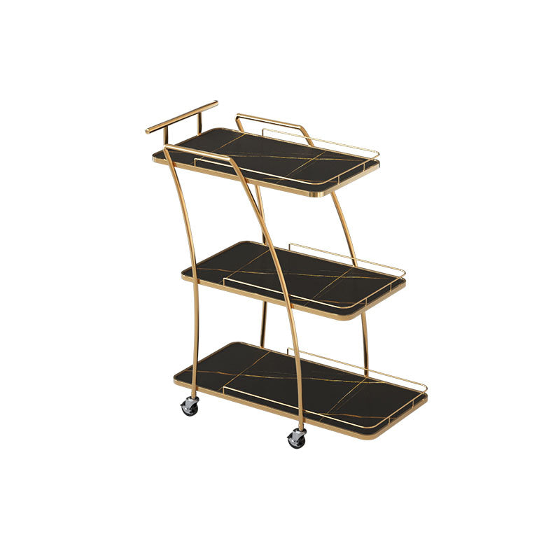 Modern Simple Open Storage Kitchen Trolley Rectangular Dining Room Prep Table