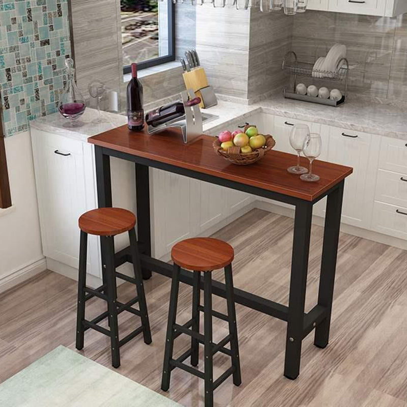 Contemporary Wood Bar Dining Table Rectangle Bar Table for Living Room