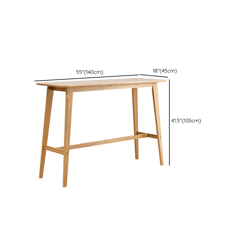 Contemporary Solid Wood Bar Dining Table Rectangle Bar Table in Natural