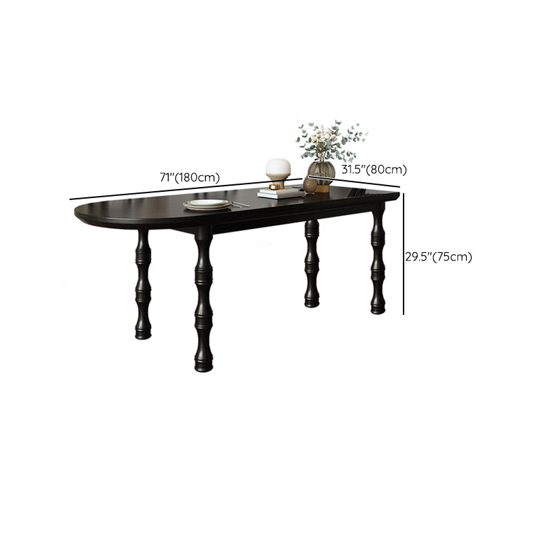 Modern Simple Dining Table Solid Wood Base Dinner Table for Living Room