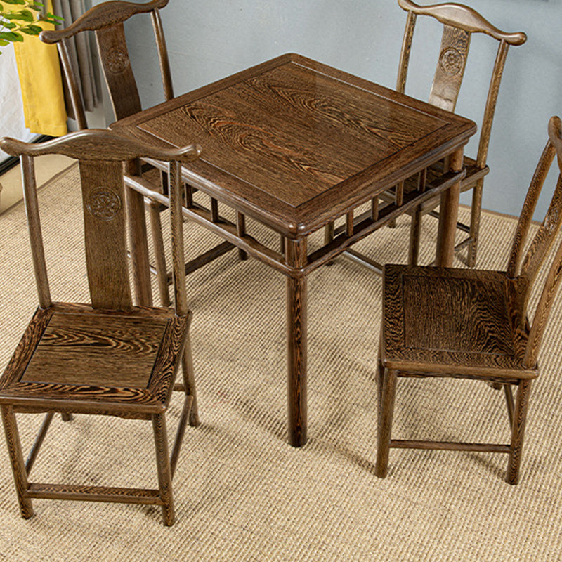 Modern Simple Dining Table Square Dinner Table with Solid Wood Legs