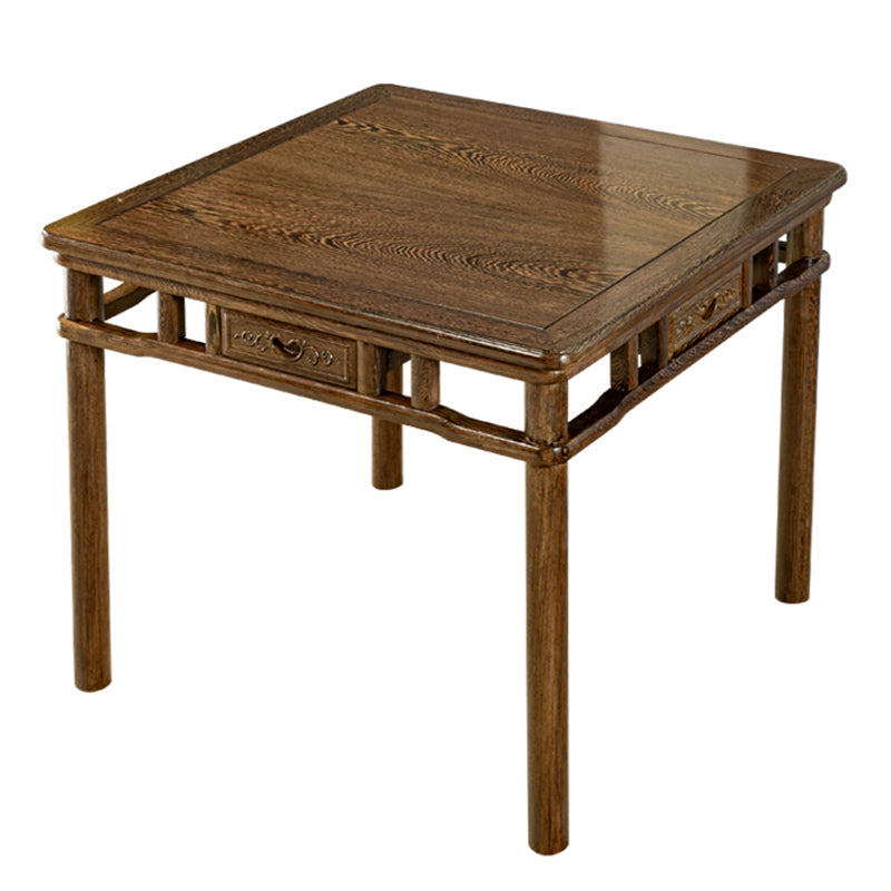 Modern Simple Dining Table Square Dinner Table with Solid Wood Legs