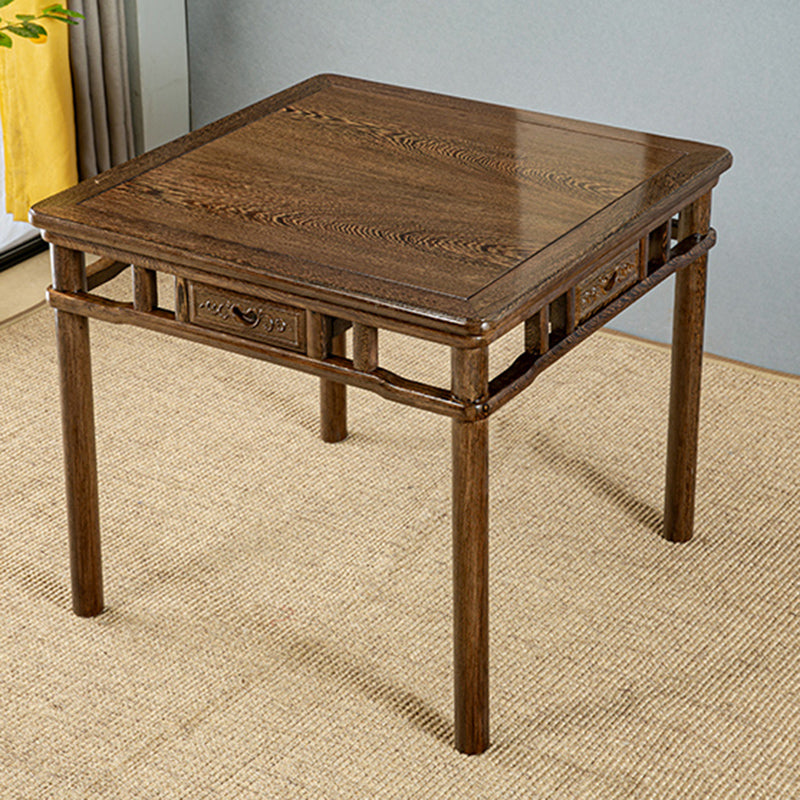 Modern Simple Dining Table Square Dinner Table with Solid Wood Legs