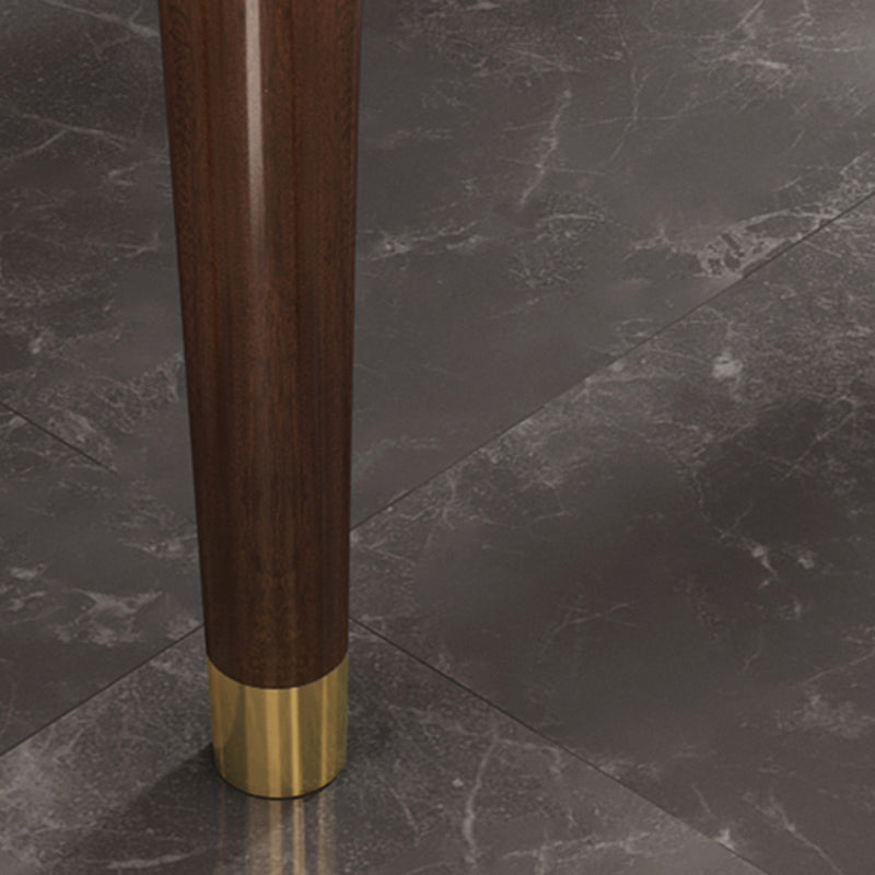 Modern Simple Dining Table Sintered Stone Dinner Table with Wood Legs