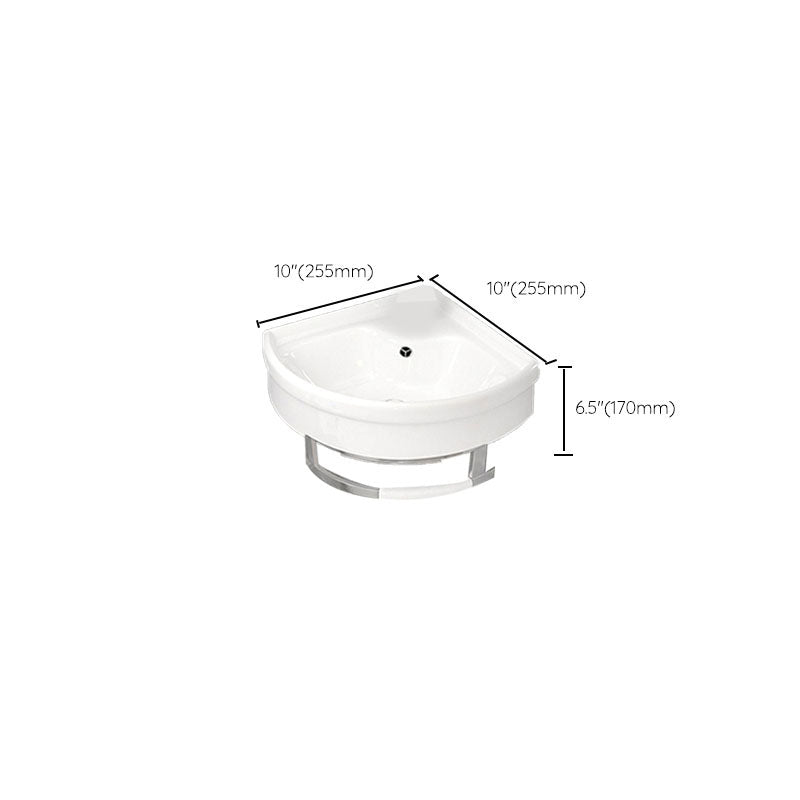 Bathroom Sink White Ceramic Wall-mounted Mirror Faucet Anti-spill Sink