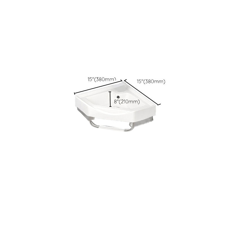 Bathroom Sink White Ceramic Wall-mounted Mirror Faucet Anti-spill Sink