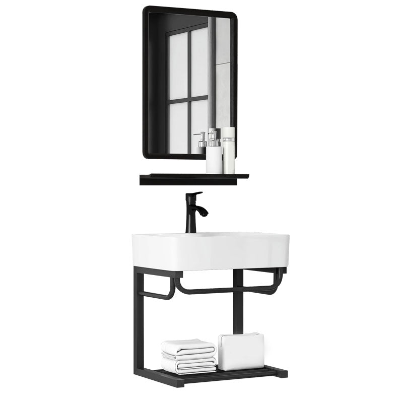 Contemporary Bathroom Sink with Pop-Up Drain Resin Specialty Wall Mount Bathroom Sink