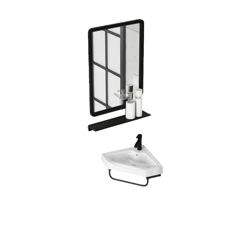 Contemporary Bathroom Sink with Pop-Up Drain Resin Specialty Wall Mount Bathroom Sink