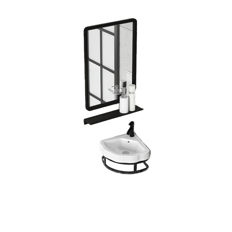 Contemporary Bathroom Sink with Pop-Up Drain Resin Specialty Wall Mount Bathroom Sink