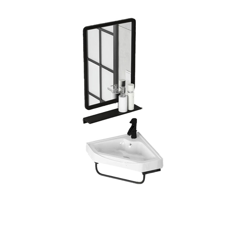 Contemporary Bathroom Sink with Pop-Up Drain Resin Specialty Wall Mount Bathroom Sink