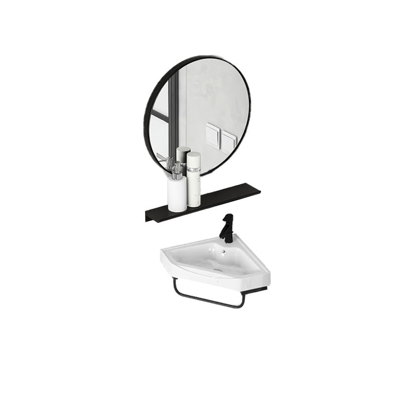 Contemporary Bathroom Sink with Pop-Up Drain Resin Specialty Wall Mount Bathroom Sink