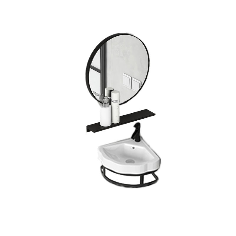 Contemporary Bathroom Sink with Pop-Up Drain Resin Specialty Wall Mount Bathroom Sink