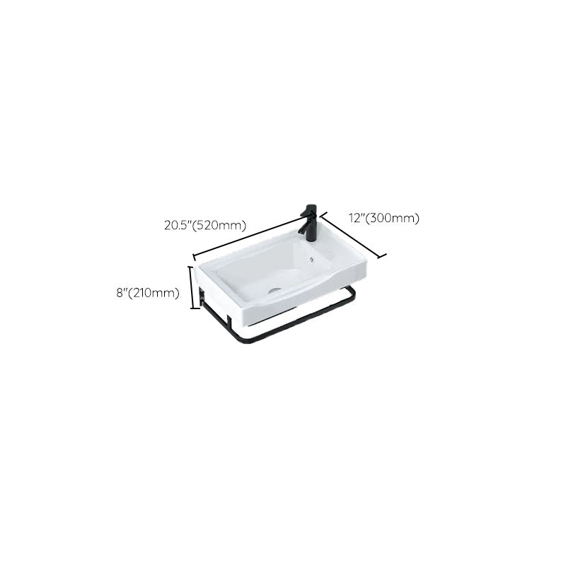 Contemporary Bathroom Sink with Pop-Up Drain Resin Specialty Wall Mount Bathroom Sink