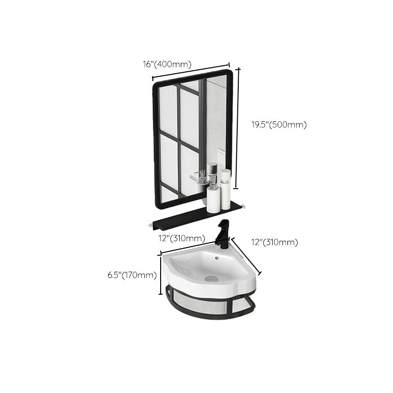 Contemporary Bathroom Sink with Pop-Up Drain Resin Specialty Wall Mount Bathroom Sink