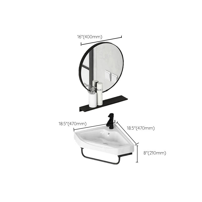 Contemporary Bathroom Sink with Pop-Up Drain Resin Specialty Wall Mount Bathroom Sink