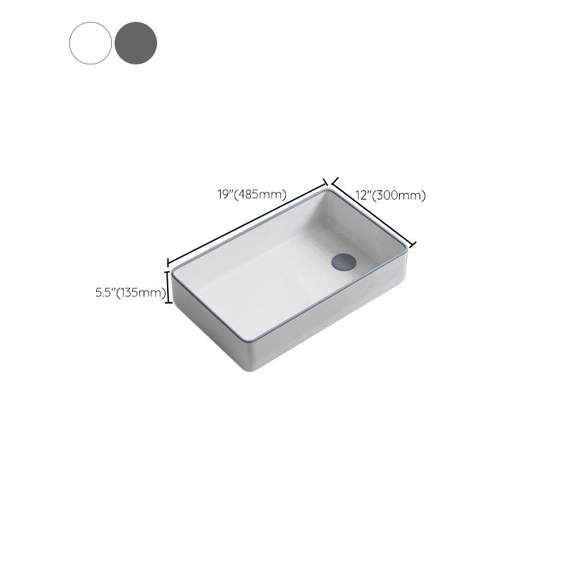 Bathroom Sink Ceramic Rectangular Faucet Single Rod Handle Sink