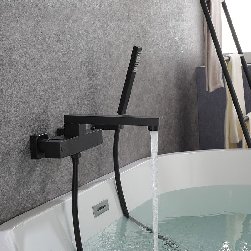 Modern Bathroom Faucet Solid Color Wall Mounted Faucet with Handheld Shower Head
