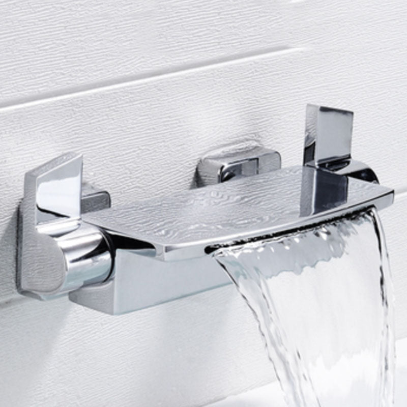 Wall Mounted Bath Faucet Solid Color Waterfall Bathroom Faucet