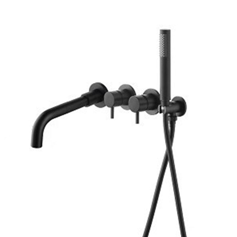 Modern Wall Mounted Faucet Solid Color Bathroom Faucet with Double Handle