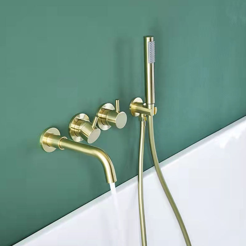 Modern Wall Mounted Faucet Solid Color Bathroom Faucet with Double Handle