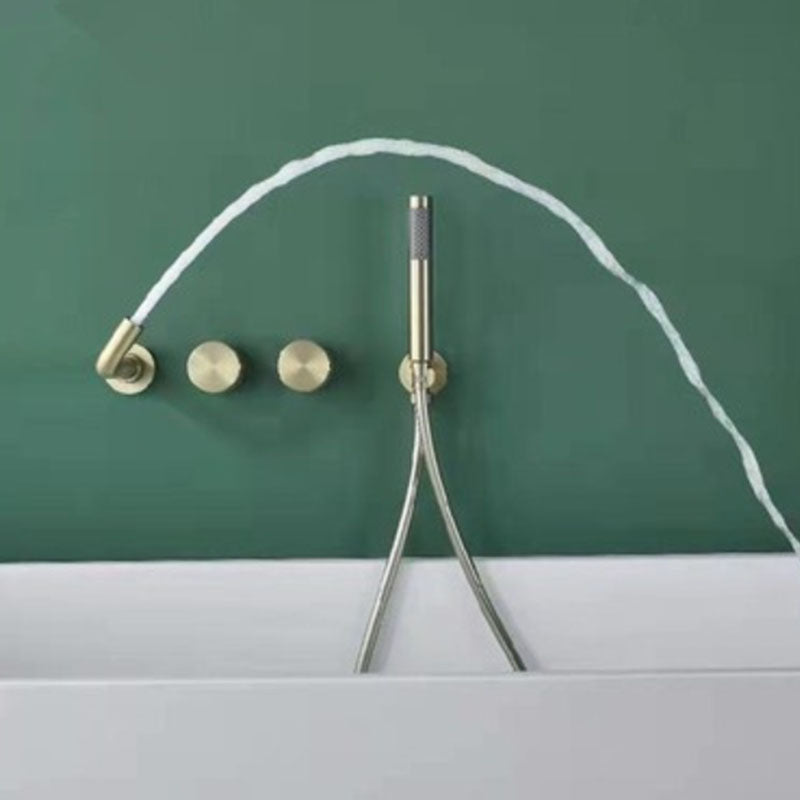 Modern Wall Mounted Faucet Solid Color Bathroom Faucet with Double Handle