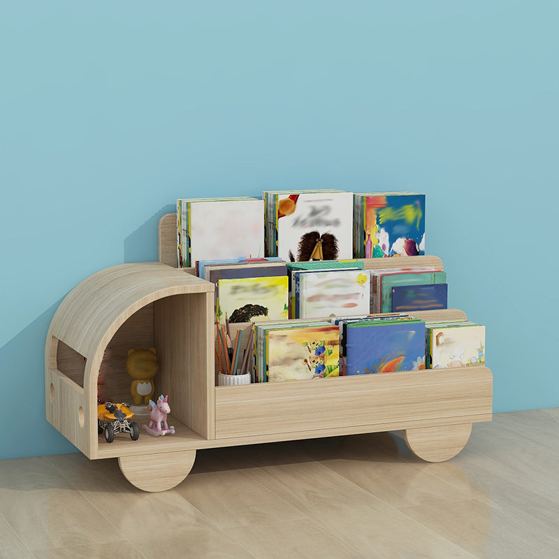 Modern Closed Back Bookshelf Freestanding Car Themed Bookcase