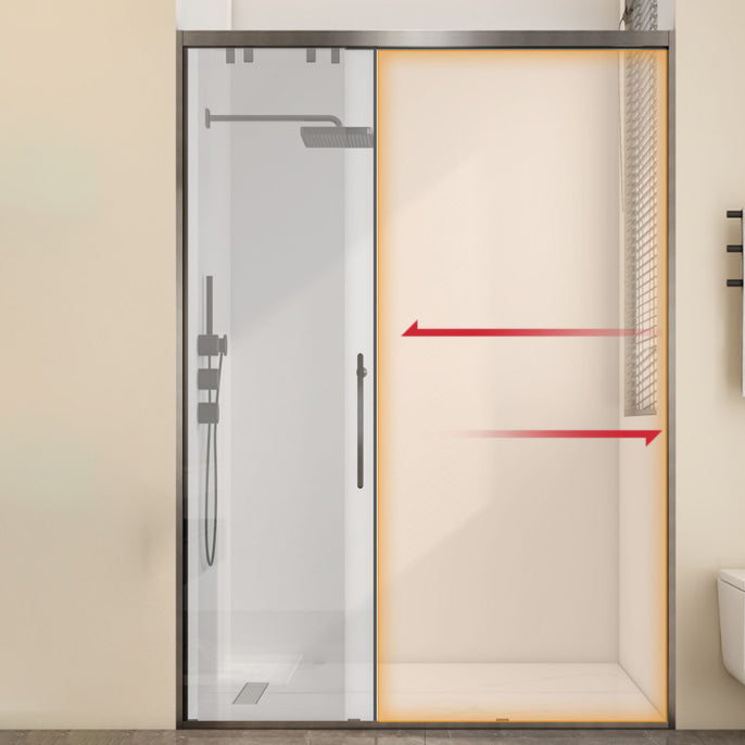 Single Sliding Frame Shower Bath Door Black Clear Shower Doors