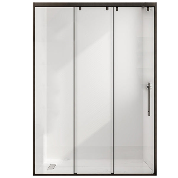 Single Sliding Frame Shower Bath Door Black Clear Shower Doors