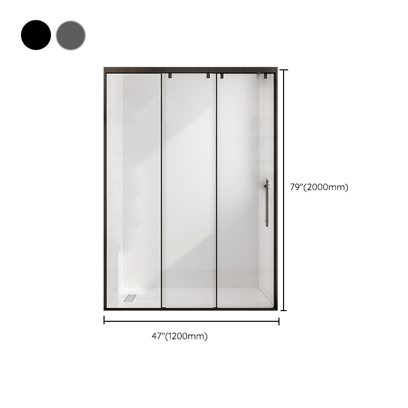 Single Sliding Frame Shower Bath Door Black Clear Shower Doors