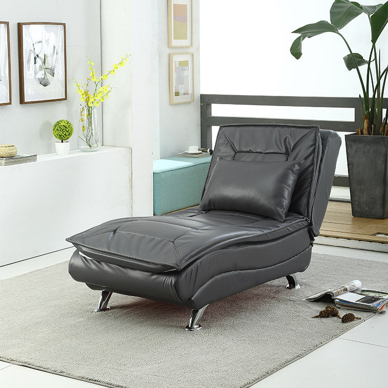 Modern Chaise Lounge Solid Color Armless Chaise Lounge Sofa for Bedroom