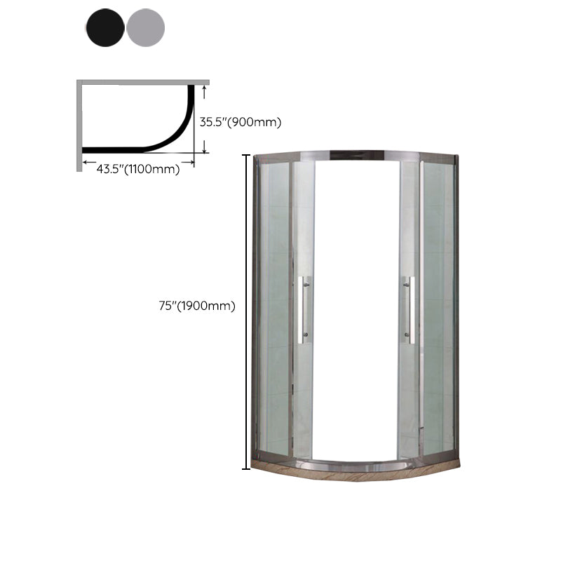 Round Tempered Glass Shower Stall Framed Easy Clean Glass Shower Enclosure with Header