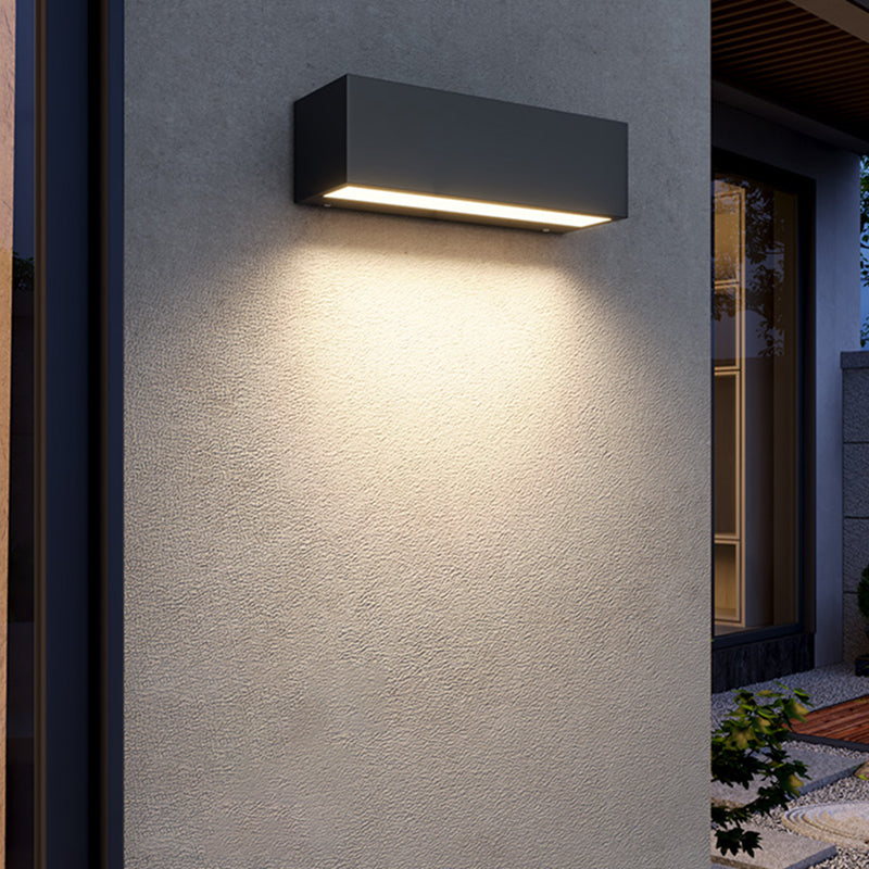 Contemporary Wall Sconce Rectangular Outdoor Wall Light Fixture with Aluminium