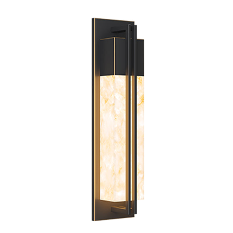 Contemporary Wall Sconce Rectangular Outdoor Wall Light Fixture with Metal