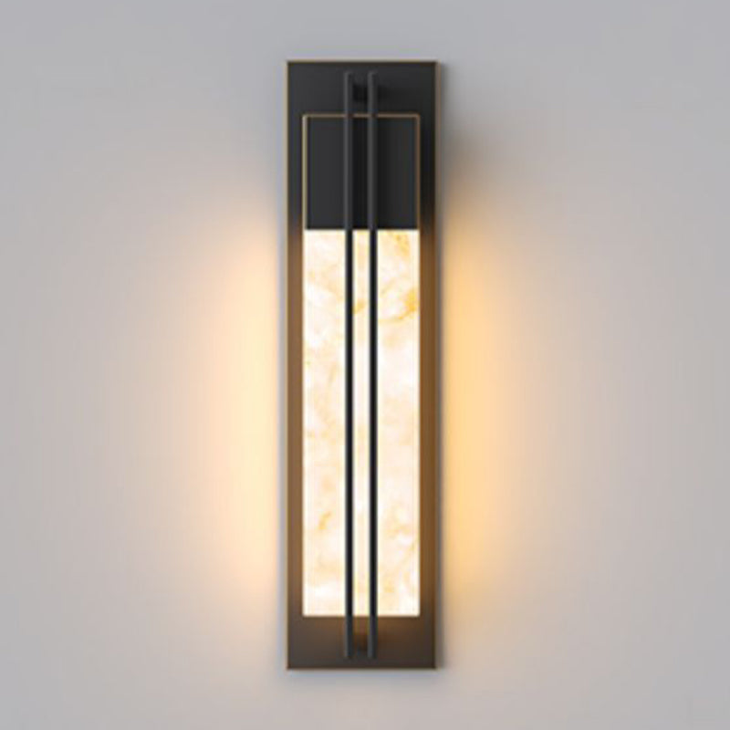 Contemporary Wall Sconce Rectangular Outdoor Wall Light Fixture with Metal