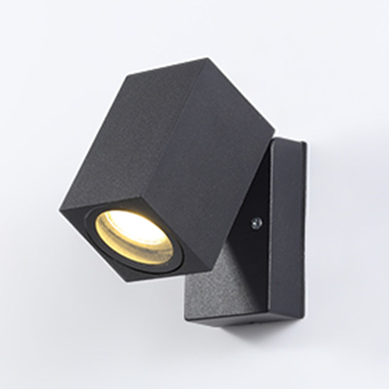 Simple Wall Sconce Rectangular Outdoor Wall Light Fixture with Metal