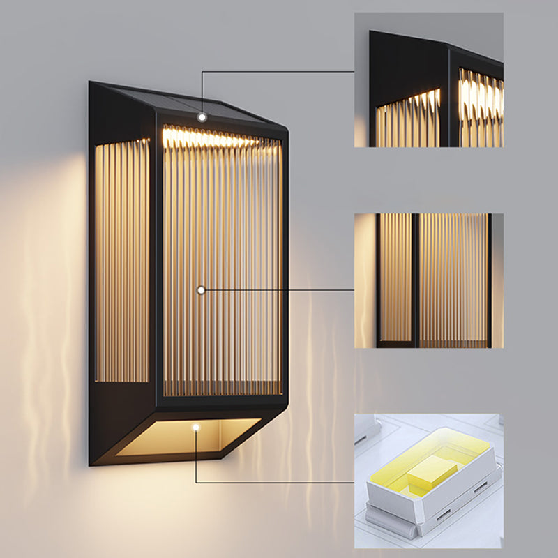 Simple Wall Sconce Black Outdoor Wall Light Fixture with Glass
