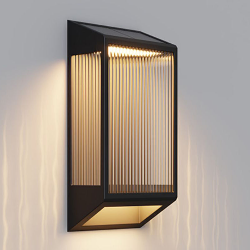 Simple Wall Sconce Black Outdoor Wall Light Fixture with Glass