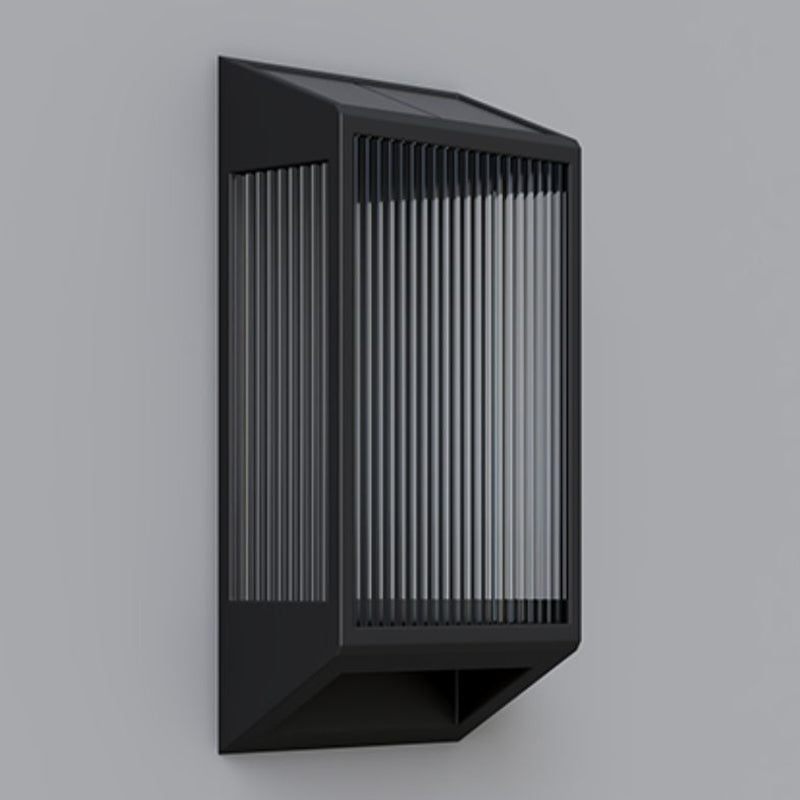 Simple Wall Sconce Black Outdoor Wall Light Fixture with Glass