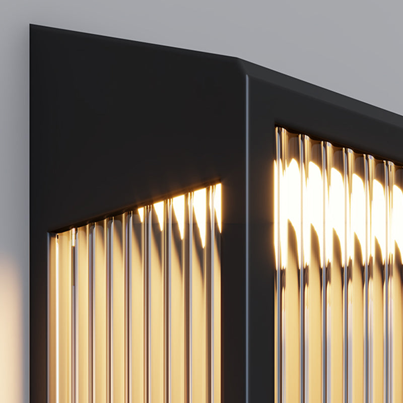 Simple Wall Sconce Black Outdoor Wall Light Fixture with Glass