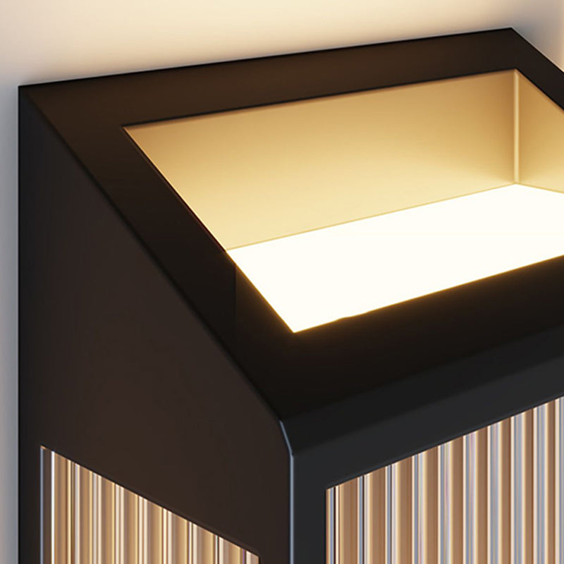 Simple Wall Sconce Black Outdoor Wall Light Fixture with Glass