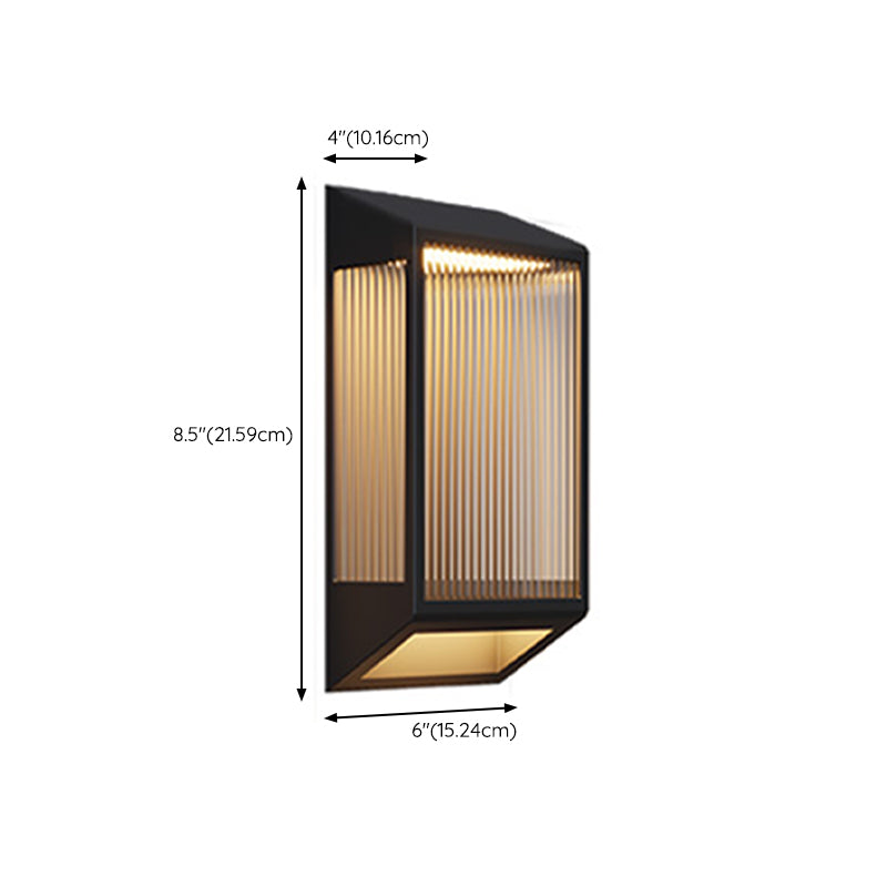 Simple Wall Sconce Black Outdoor Wall Light Fixture with Glass