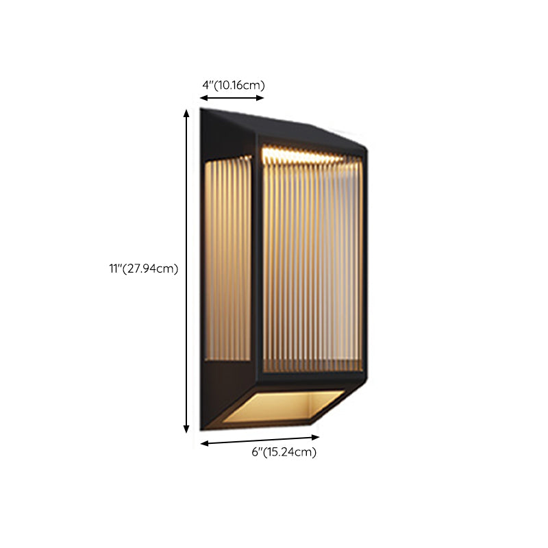 Simple Wall Sconce Black Outdoor Wall Light Fixture with Glass