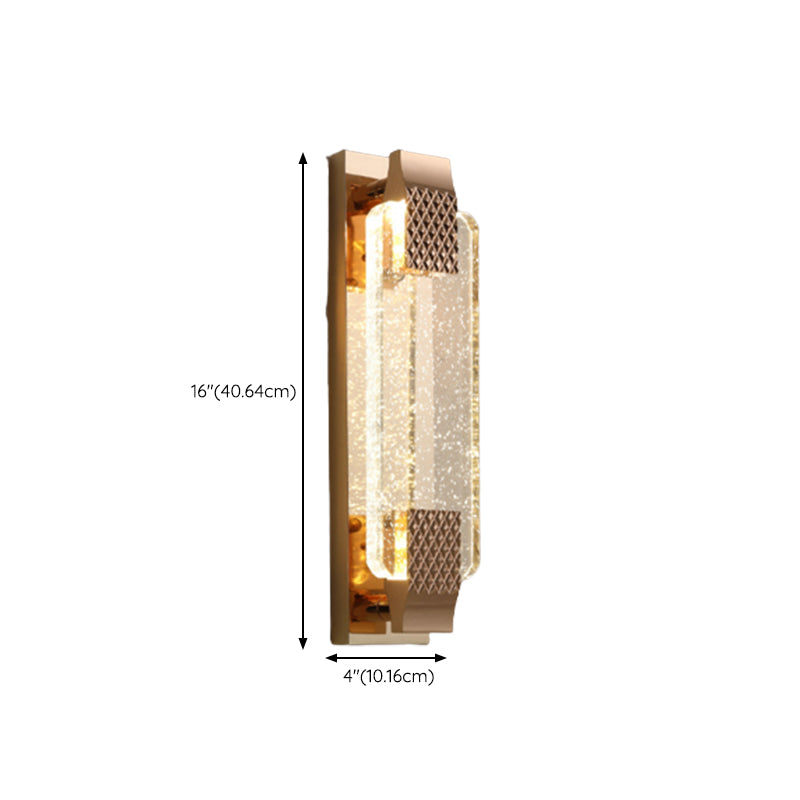 LED Crystal Wall Mount Lighting in Gold & Clear Modern Wall Sconce