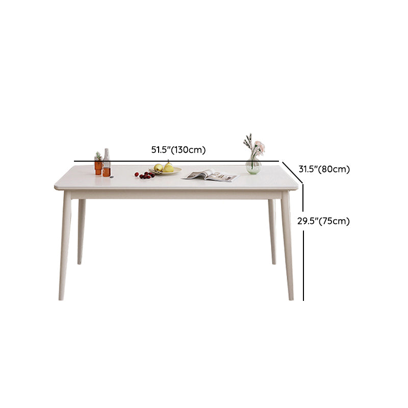 Modern 1/4/5 Pieces Dining Room Table Rectangle Stone Furniture in White