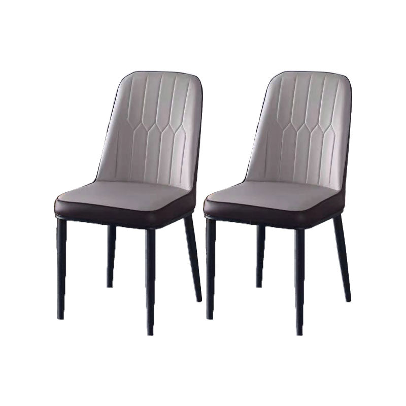 PU Leather Dining Chairs Nordic Style Parsons Armless Chair for Dining Room