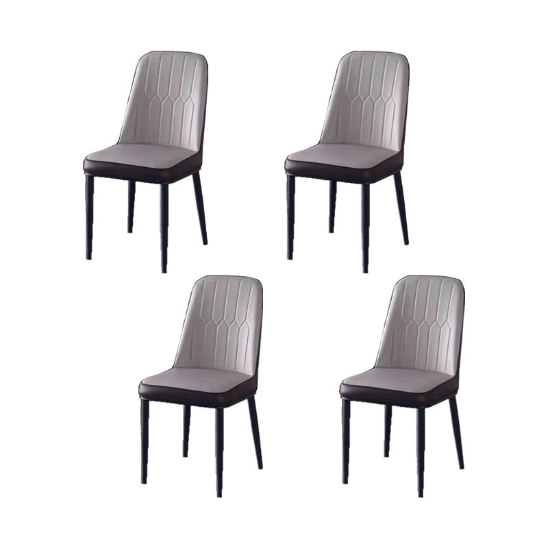PU Leather Dining Chairs Nordic Style Parsons Armless Chair for Dining Room