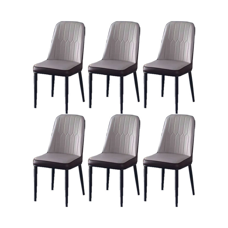 PU Leather Dining Chairs Nordic Style Parsons Armless Chair for Dining Room