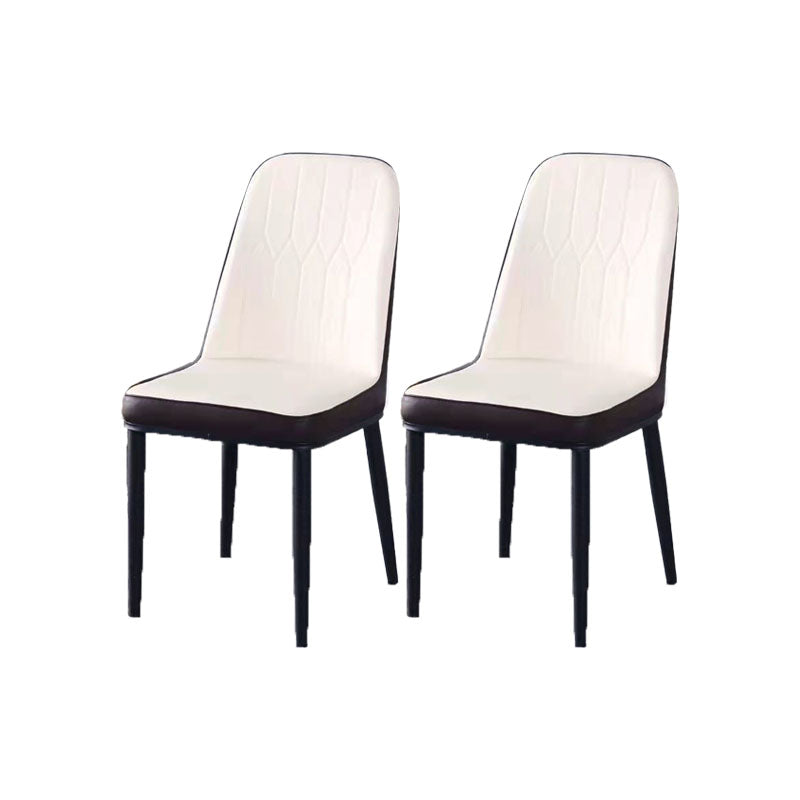 PU Leather Dining Chairs Nordic Style Parsons Armless Chair for Dining Room